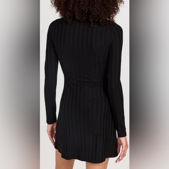 Reformation Libra Ribbed Knit Mini Dress Black Size Medium - Picture 3 of 10